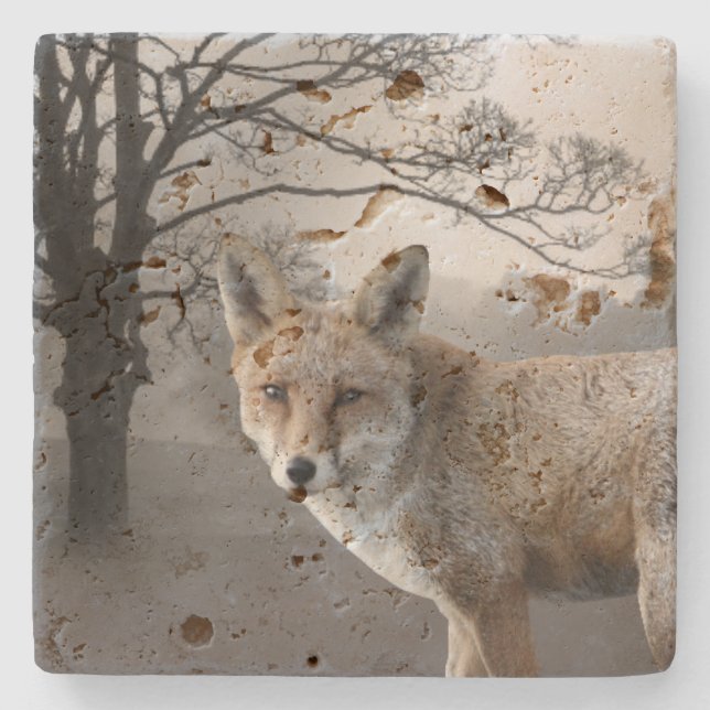 Wild Fox Photography Stone Coaster (Front)