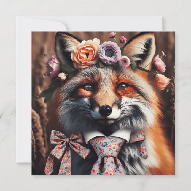 Wild fox wearing a tie cute  (Front)