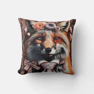 Wild fox wearing a tie cute pillow