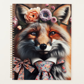Wild fox wearing a tie cute planner