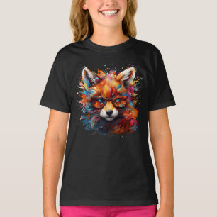 Wild Free Abstract Pop Fox  T-Shirt