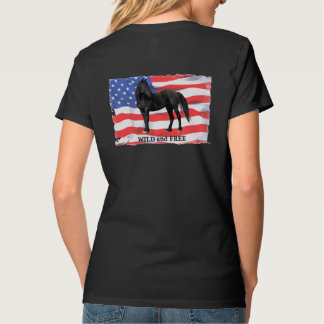 Wild & Free American Wild Horse V Neck T-shirt