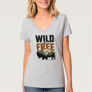 Wild & Free Bison Mountain Wilderness Outdoor T-Shirt