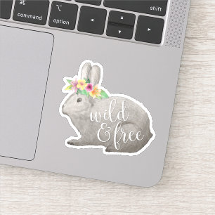 Wild & Free   Cute Rabbit Flower Crown Quote