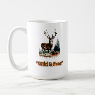 Wild & Free Deer Nature Graphic Coffee Mug