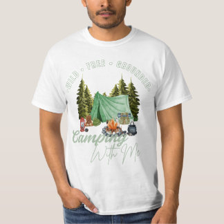 Wild • Free • Grounded – Nature Camping Vibes T-Shirt