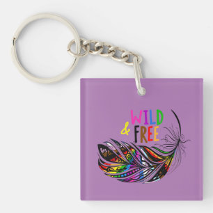 Wild & Free - LGBTQ+ Pride Diversity Rainbow Key Ring