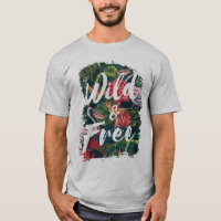 Wild & free typography topical birds & flowers