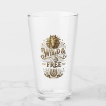 Wild & Free Vintage Horse Western Retro Glass Tumb