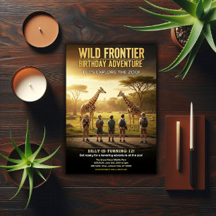 Wild Frontier Zoo Birthday Party Invitation