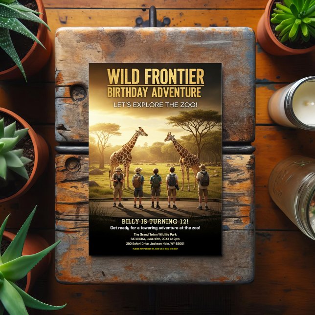 Wild Frontier Zoo Birthday Party Postcard (Creator Uploaded)