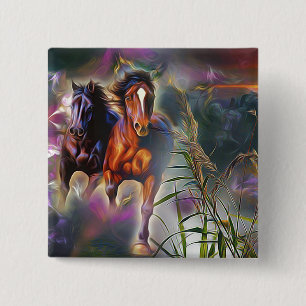 Wild gallop 15 cm square badge