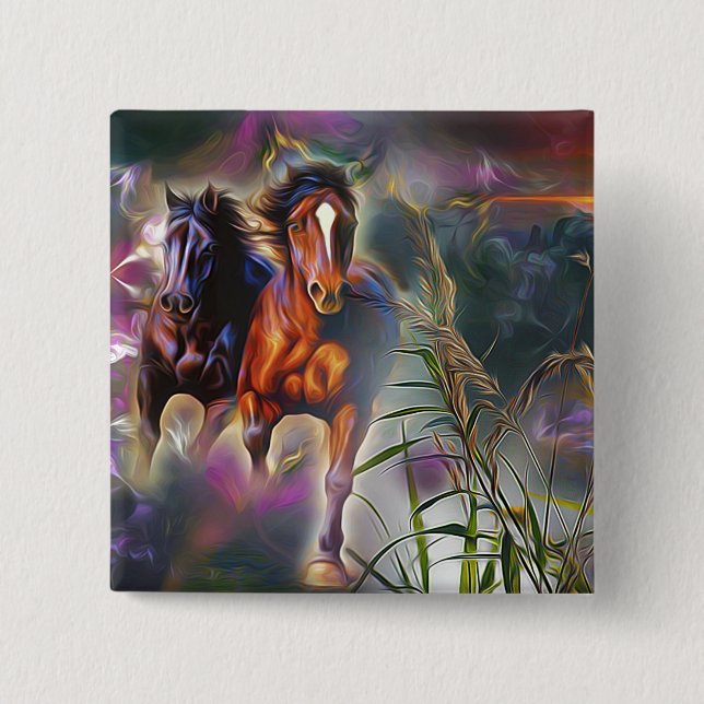 Wild gallop 15 cm square badge (Front)