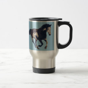 Wild Galloping Pinto American Paint Horse Travel Mug