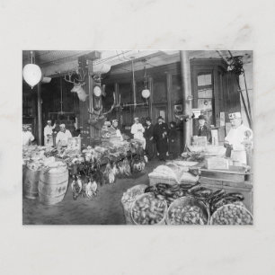 Wild Game & Seafood Market, 1895 Postcard