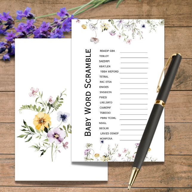 Wild garden blooms Baby Shower Word Scramble  (Creator Uploaded)