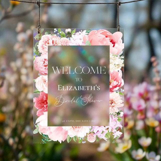 Wild Garden Bridal Shower Welcome Acrylic Sign (Creator Uploaded)