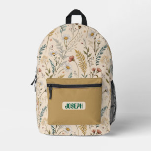 Wild Garden Floral Beige Backpack