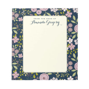 Wild Garden Floral Personalised Desk Notepad