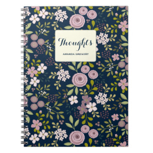 Wild Garden Floral Personalised Notebook