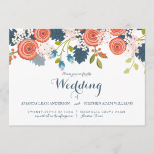 Wild Garden Floral Wedding Invitation