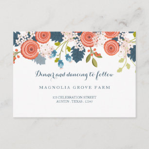 Wild Garden Floral Wedding Reception  Card