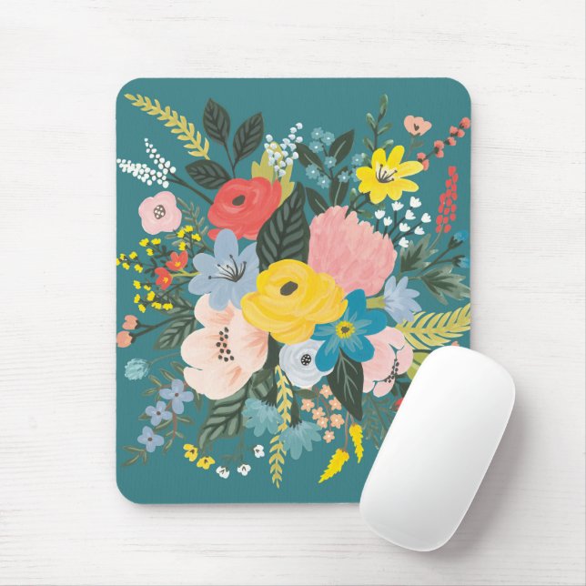 Wild Garden Flowers Mouse Mat (With Mouse)