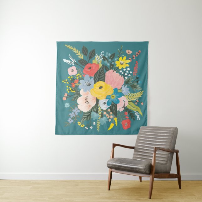 Wild Garden Flowers Tapestry (In Situ (Horizontal))
