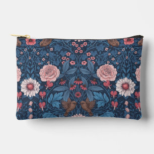 Wild garden in blue accessory pouch