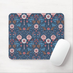 Wild garden in blue mouse mat