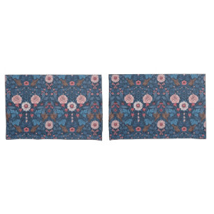 Wild garden in blue pillowcase