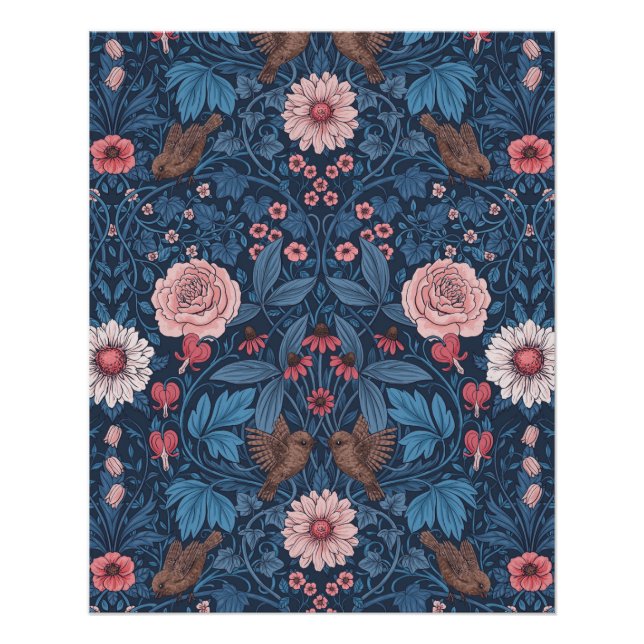 Wild garden in blue poster (Front)