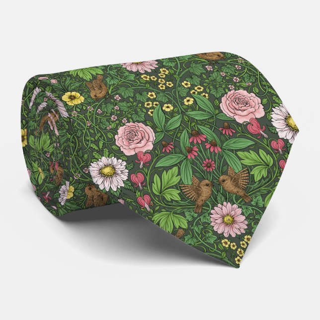 Wild garden in green tie (Rolled)