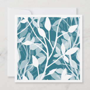 Wild Garden Mist white botanical foliage teal Card