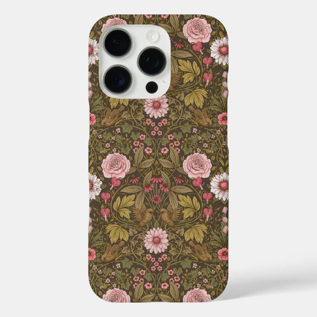 Wild garden on coffee brown Case-Mate iPhone case (Back)