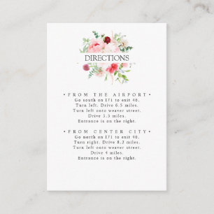 Wild Garden Pink Flowers WEDDING Directions Enclosure Card