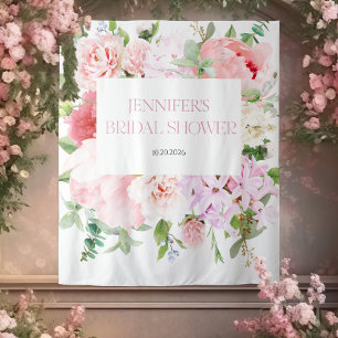Wild Garden Watercolor Bridal Shower Backdrops Tapestry