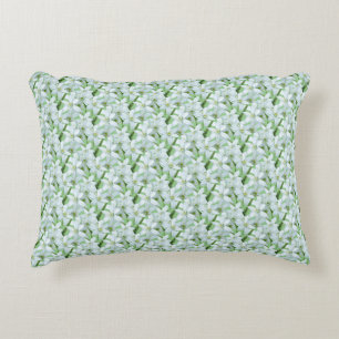 Wild Garlic Flowers Cust. BG Green Accent Pillow