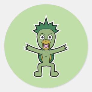 Wild Gawappa- Japanese Kappa Yokai Monster Classic Round Sticker