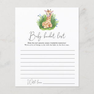 Wild Giraffe - Baby bucket list