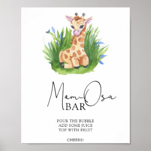Wild Giraffe - Mum-osa bar Poster