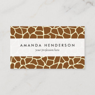 Wild Giraffe Pattern Animal Print Business Card