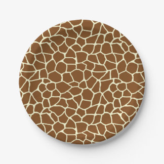 Wild Giraffe Pattern Animal Print Paper Plate