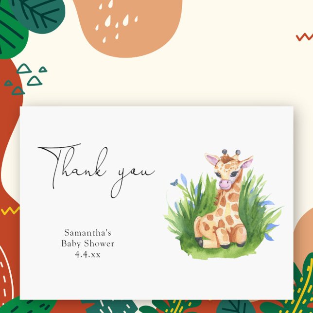 Wild Giraffe - thank you baby shower Card (Creator Uploaded)
