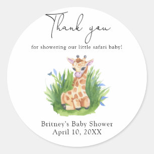 Wild Giraffe thank you Classic Round Sticker
