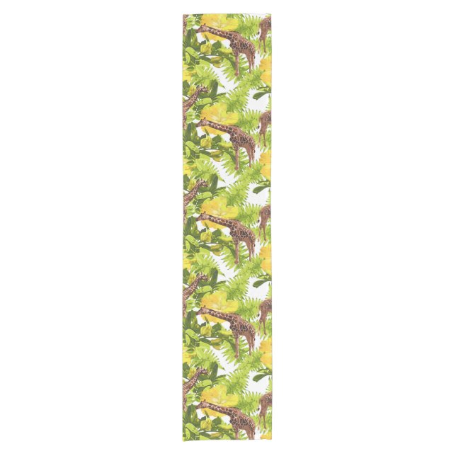 Wild Giraffes Pattern Short Table Runner (Front)