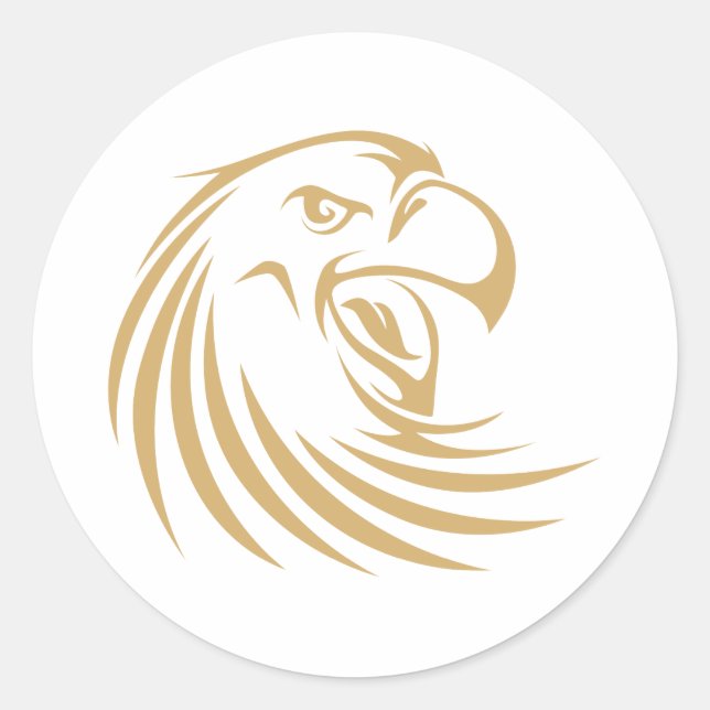 Wild Gold Eagle Classic Round Sticker (Front)