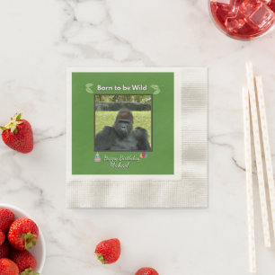 Wild Gorilla Jungle Birthday Design Napkin