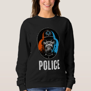 Wild Gorilla Police Illustration   Graphic Designs Sweatshirt