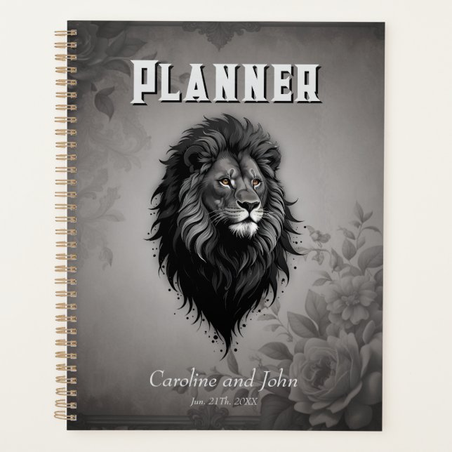 Wild Grace: striking portrait of a lion Planner (Front)